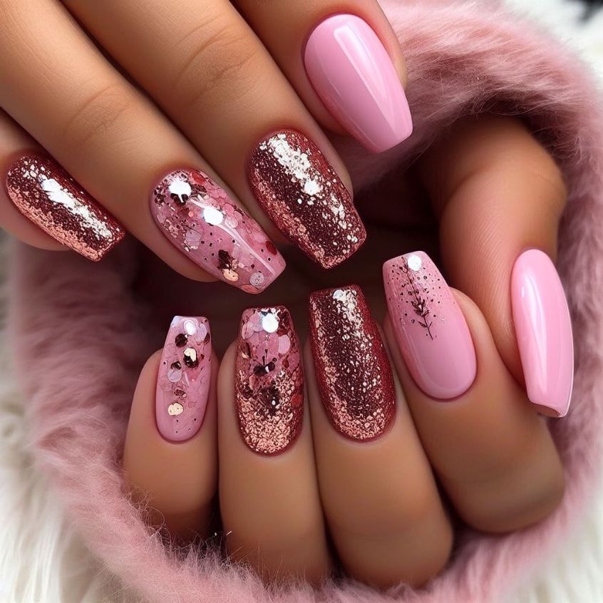 Pink and Gold Glitter