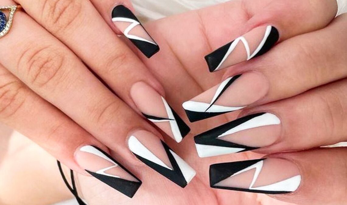 Black Triangle Nail Ideas