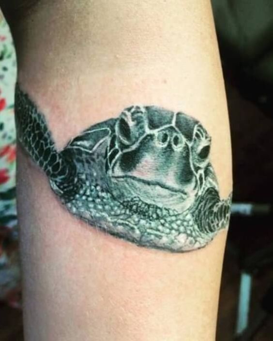 3D Sea Turtle Tattoo