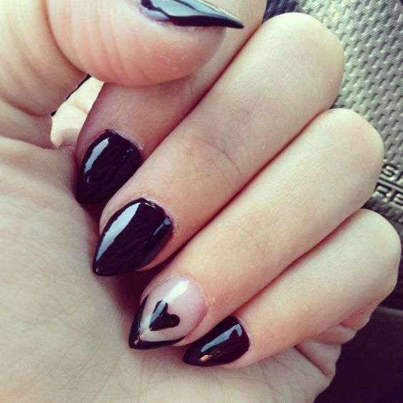 Airbrushed Goth Nails 