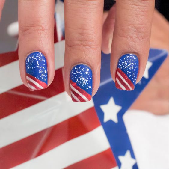 American Flag Nail Design