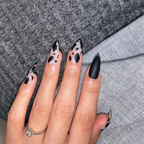 Cow Print Nails