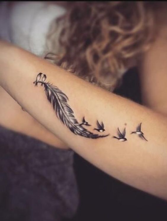 Feather Forearm Tattoo