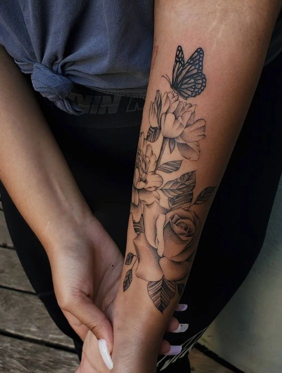 Floral Forearm Tattoo