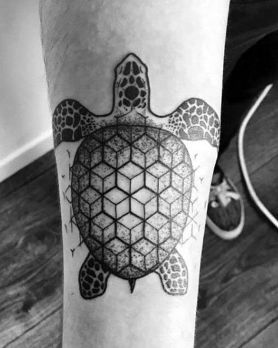 Geometric Sea Turtle Tattoo