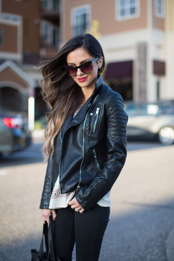 Leather Jacket and Skinny Jeans