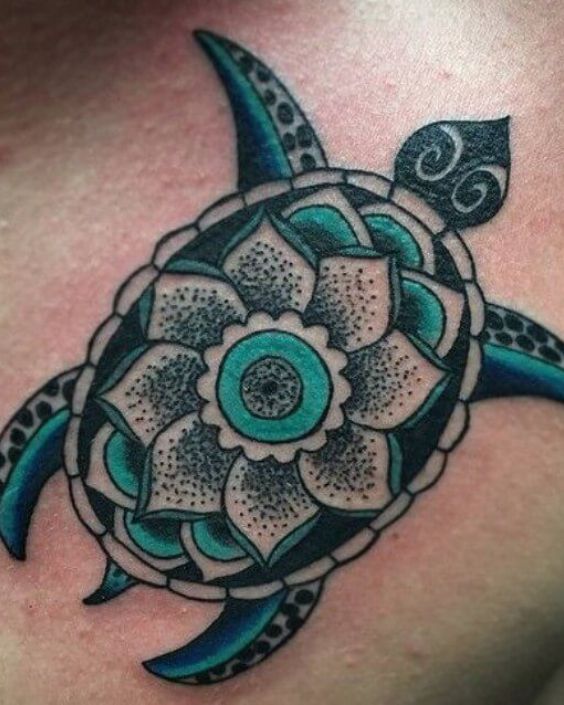 Mandala Sea Turtle Tattoo