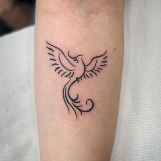 Minimalist Phoenix Tattoo