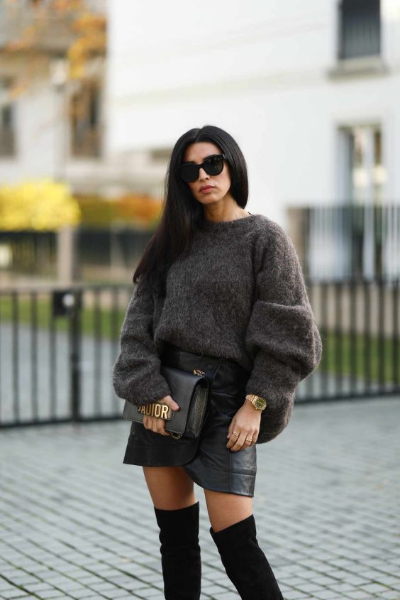 Oversized Sweater and Mini Skirt