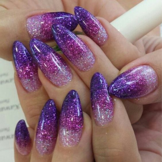 Purple and Pink Glitter Ombre