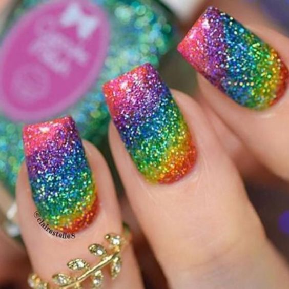 Rainbow Glitter Ombre