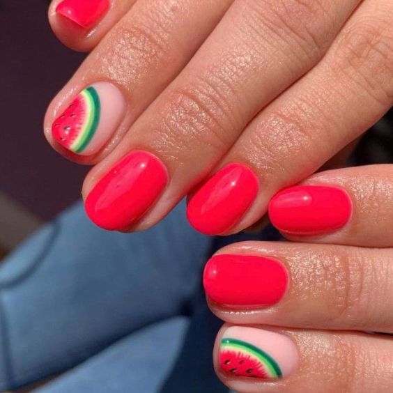 Red Watermelon Nails