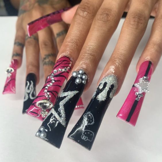 Rockstar-Themed Duck Nails Design