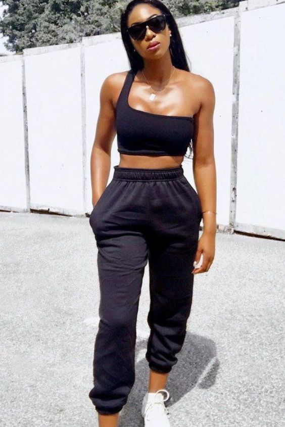 Sporty Style Joggers And A Crop Top