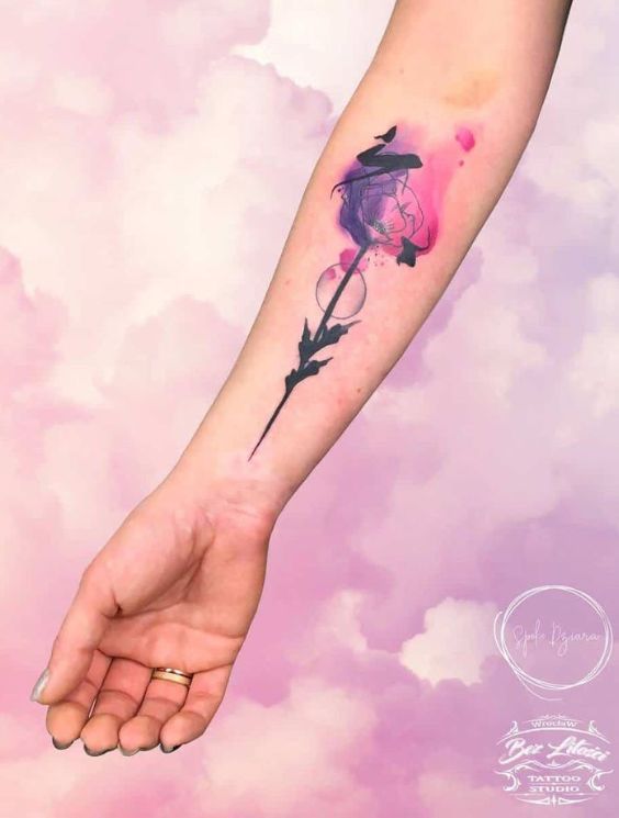 Watercolor Forearm Tattoo