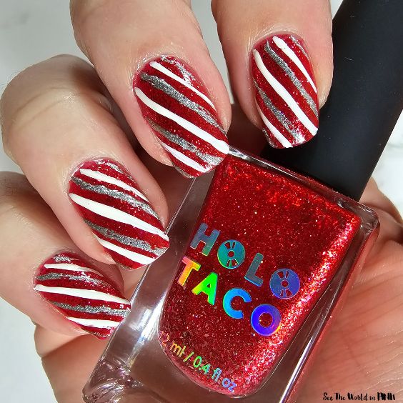 Candy-Striped Nails