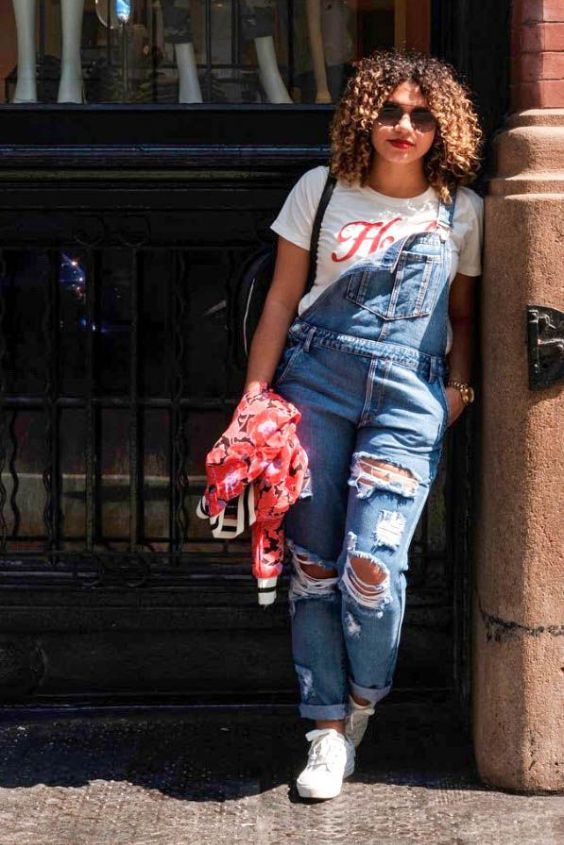 Graphic Tee and Overalls