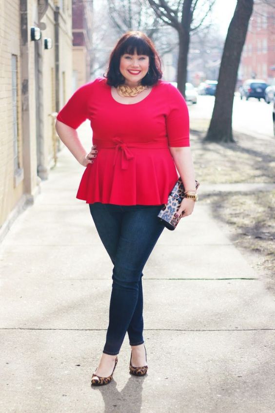 Peplum Top and Skinny Jeans