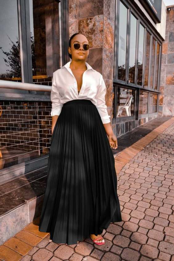 Pleated Maxi Skirt