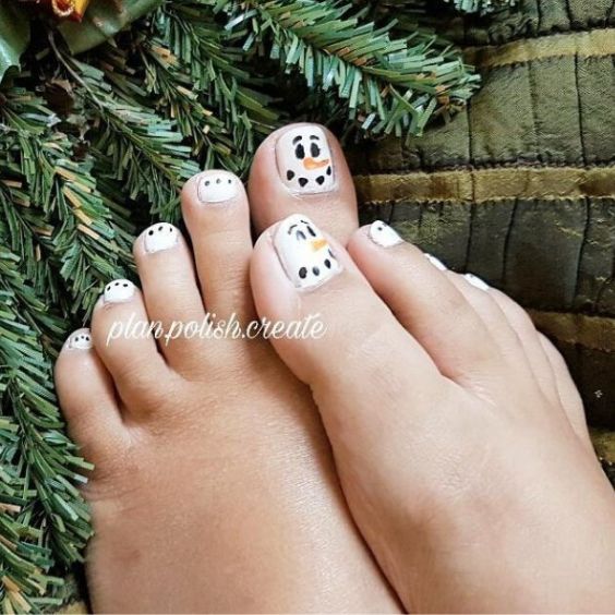 Snowman Toenails