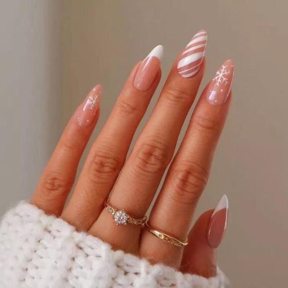 Snowy French Manicure