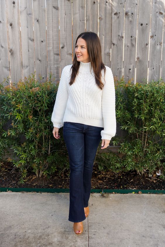 Chunky Knit Sweater with Bootcut Jeans