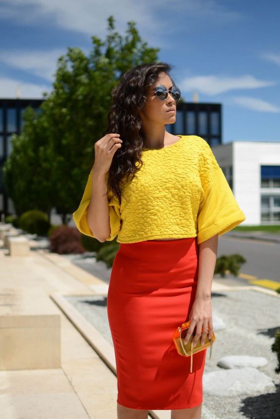 Crop Top with High-Waisted Skirt