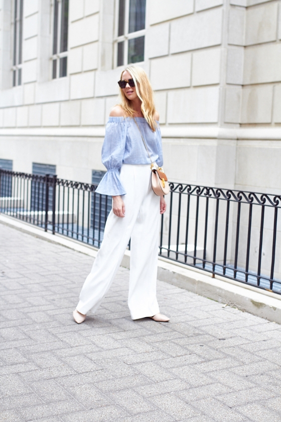 Off-the-Shoulder Top with Wide-Leg Pants