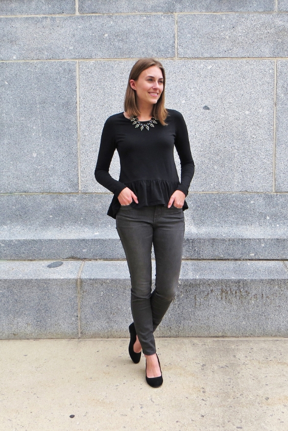 Peplum Top and Skinny Jeans