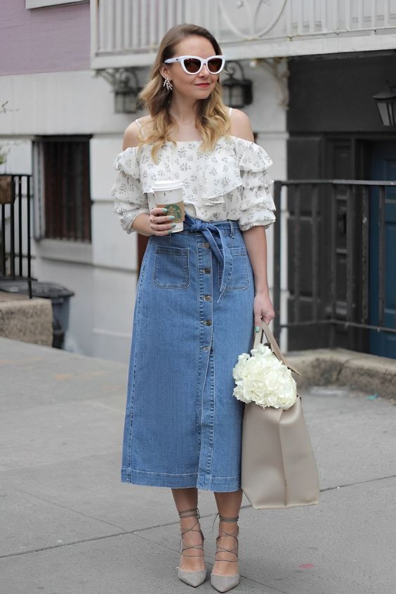 Ruffled Top with Midi Skirt