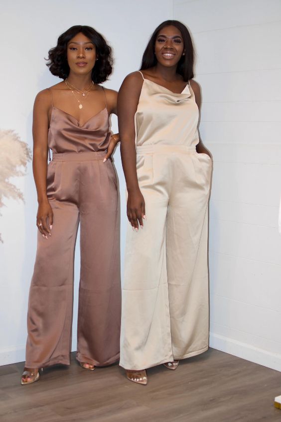 Silk Camisole with Wide-Leg Trousers