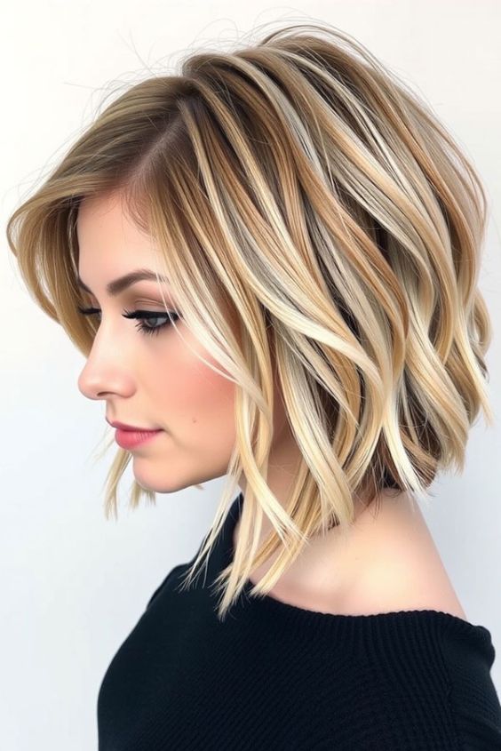 Textured Angled Bob