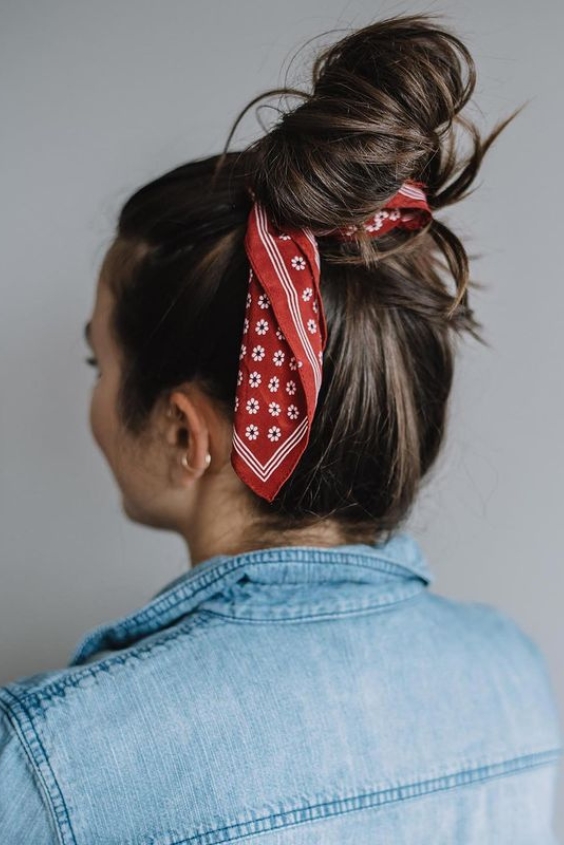 Top Knot with Bandana