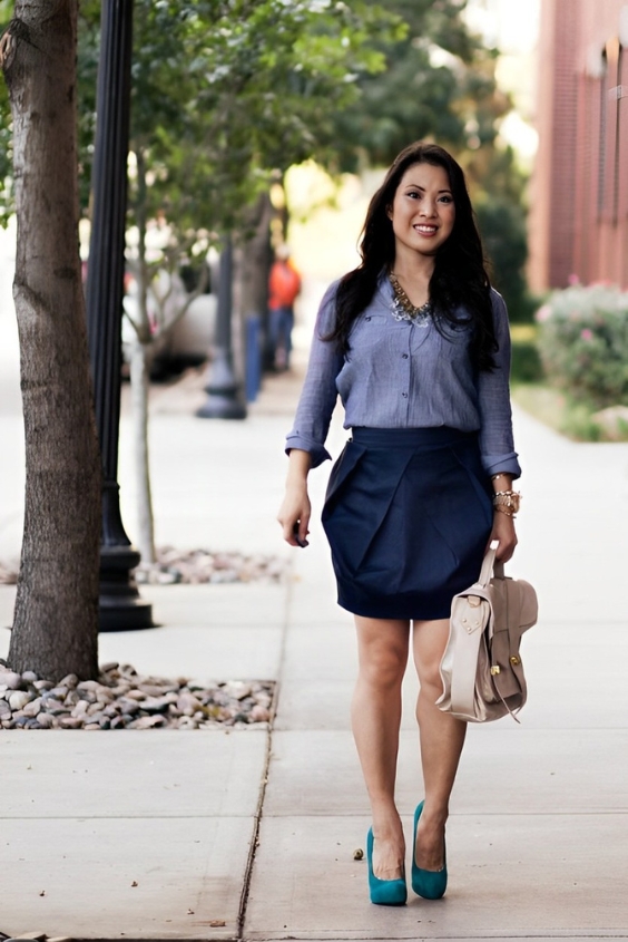 Tulip Skirt and Fitted Blouse