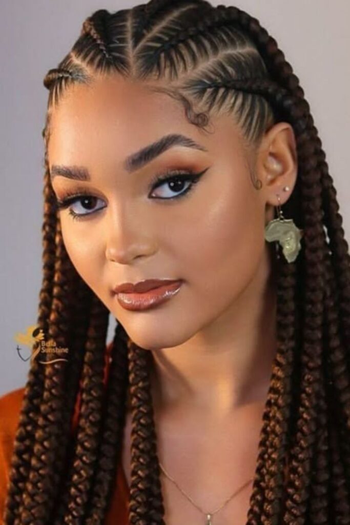 cornrows with box braids