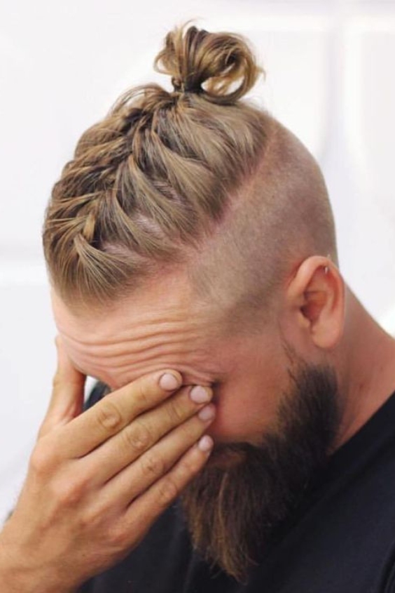 Beard with Braided Top Knot