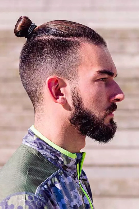 Classic Beard with High Top Knot