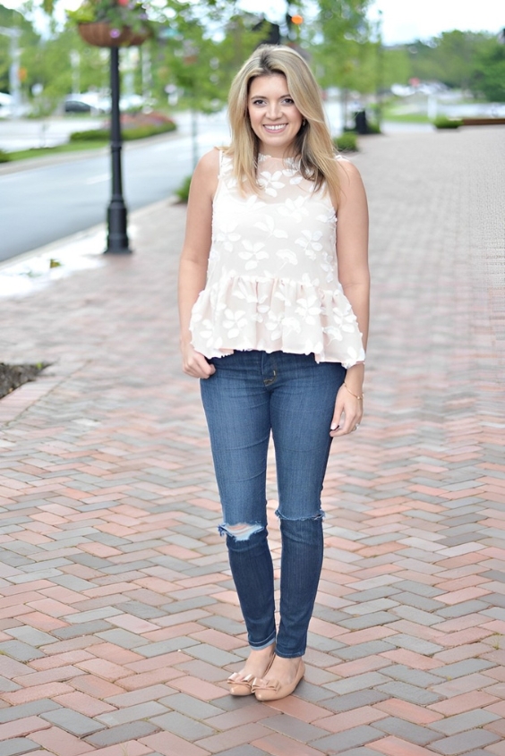 Feminine Peplum Top and Skinny Jeans