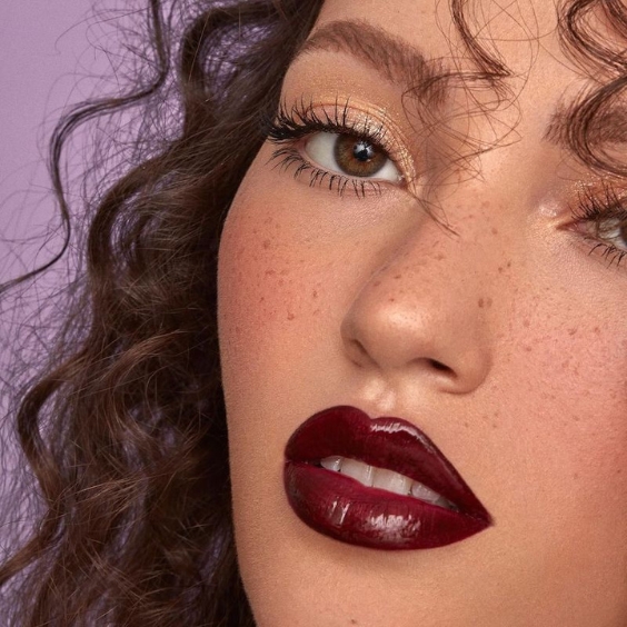 High-Shine Burgundy Lips