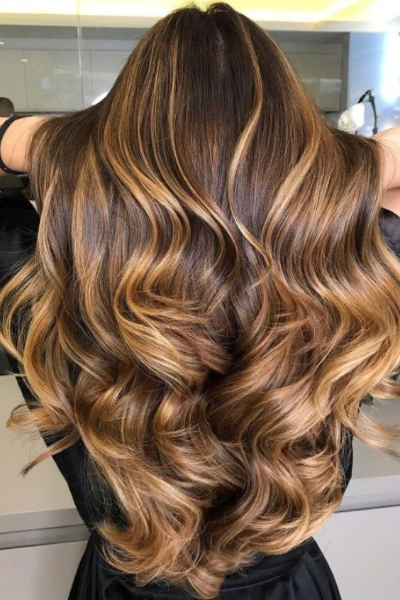 Honey Brown Hair with Golden Brunette Highlights