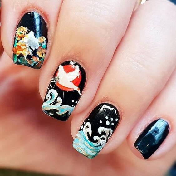 Japanese Crane Nails