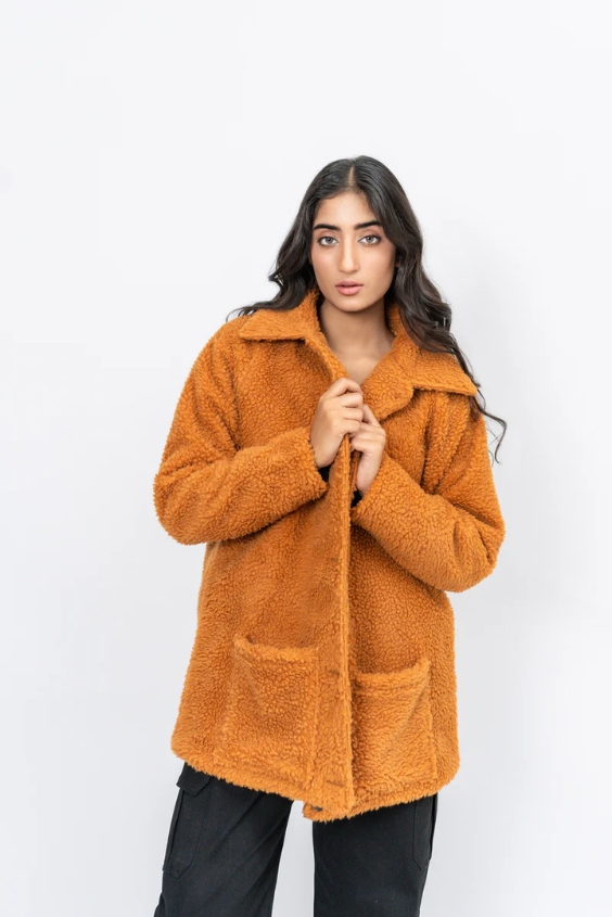 Jewel-Tone Sherpa Coat 