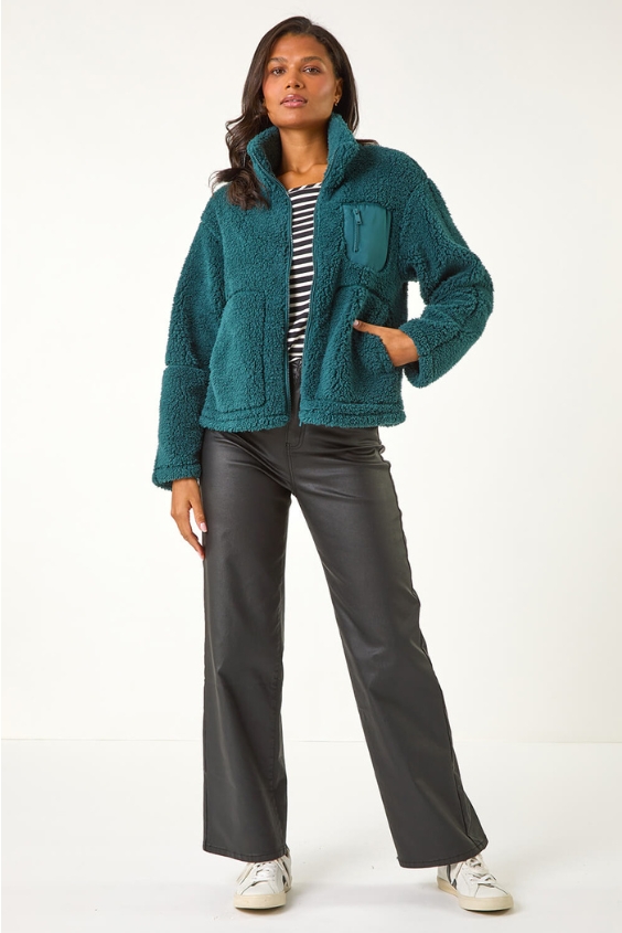 Jewel-Toned Fleece Jacket 