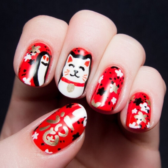 Maneki-neko Nails (Lucky Cat Nails)