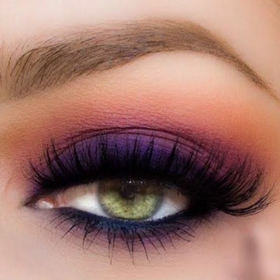 Purple Smokey Eye with Winged Liner