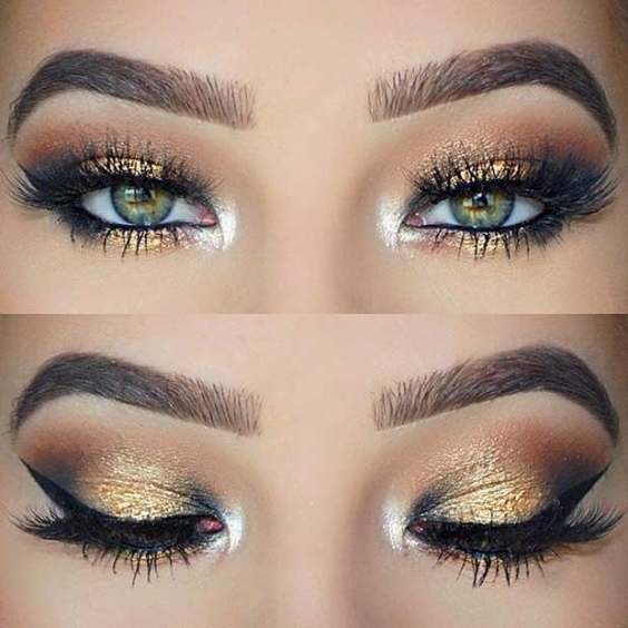 Shimmering Bronze and Gold Look 