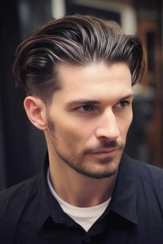 Textured Slick-Back with Designer Stubble