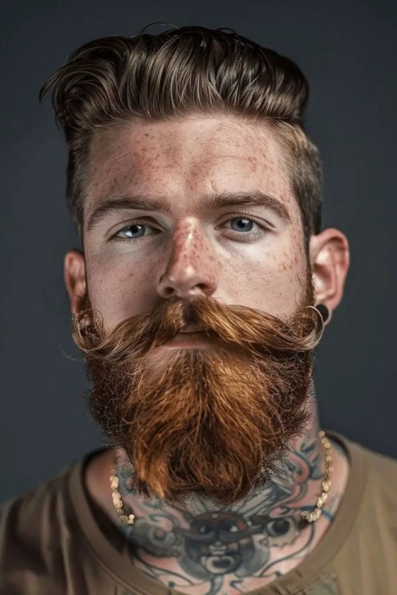 The Bohemian Thick Beard with Bushy Mustache