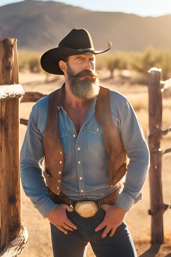 The Macho Cowboy Beard and Mustache