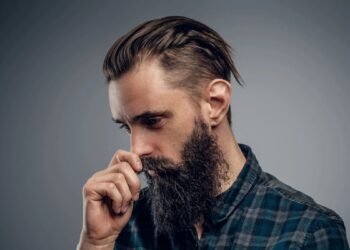 Beard With Slicked-Back Hair for men